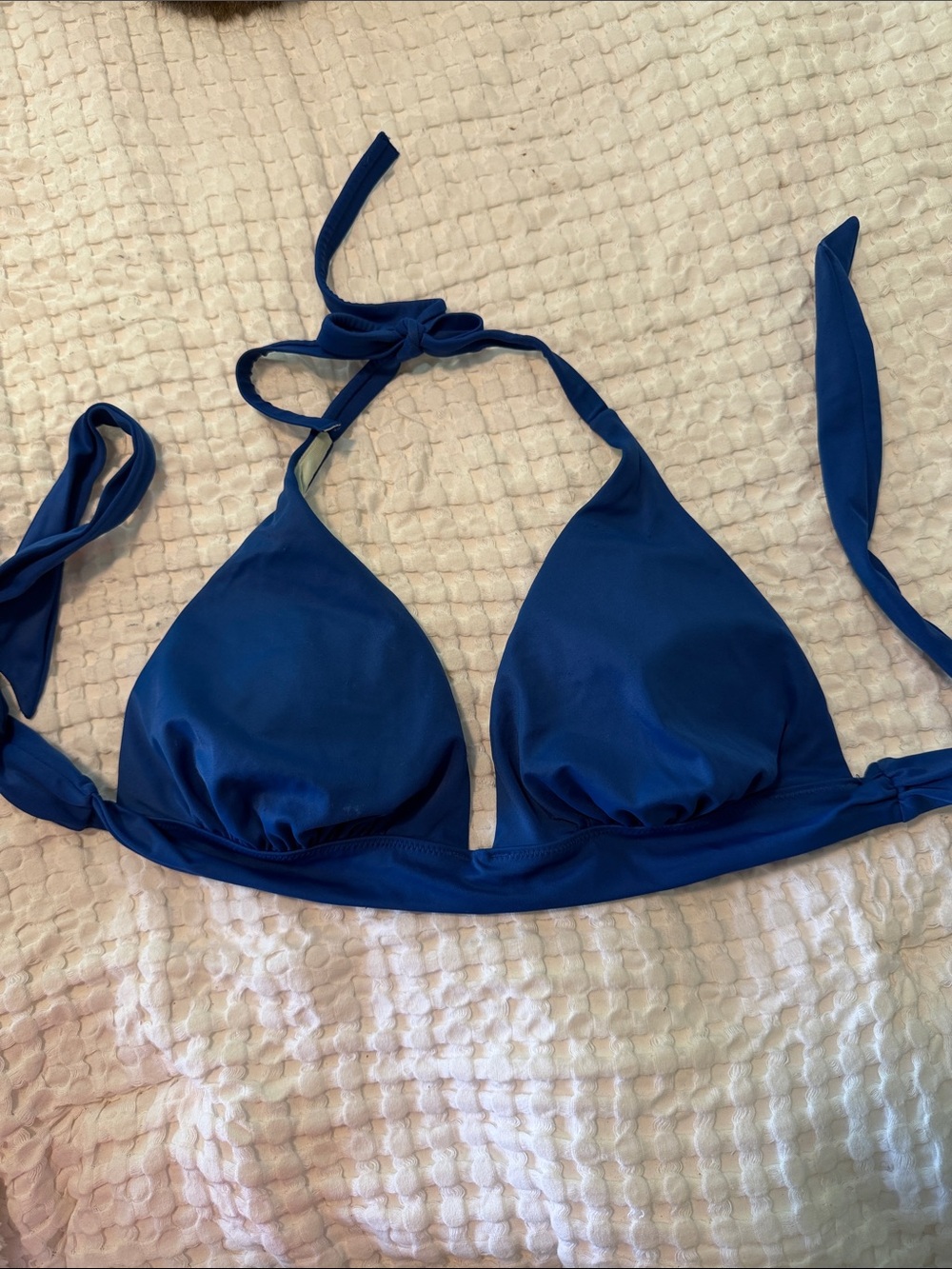 Victoria's Secret Navy Blue Triangle Halter Bikini Top